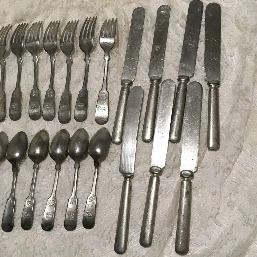 Antique Vtg Wallace Bros Utensils Lot Flatware U900 WB W USA Made 22 Pieces